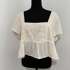 American Eagle Outfitters Cream Blouse